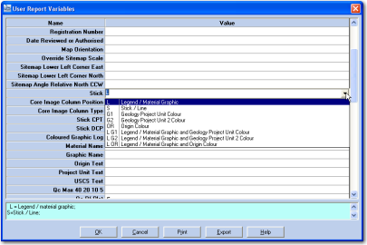 User Report Variables