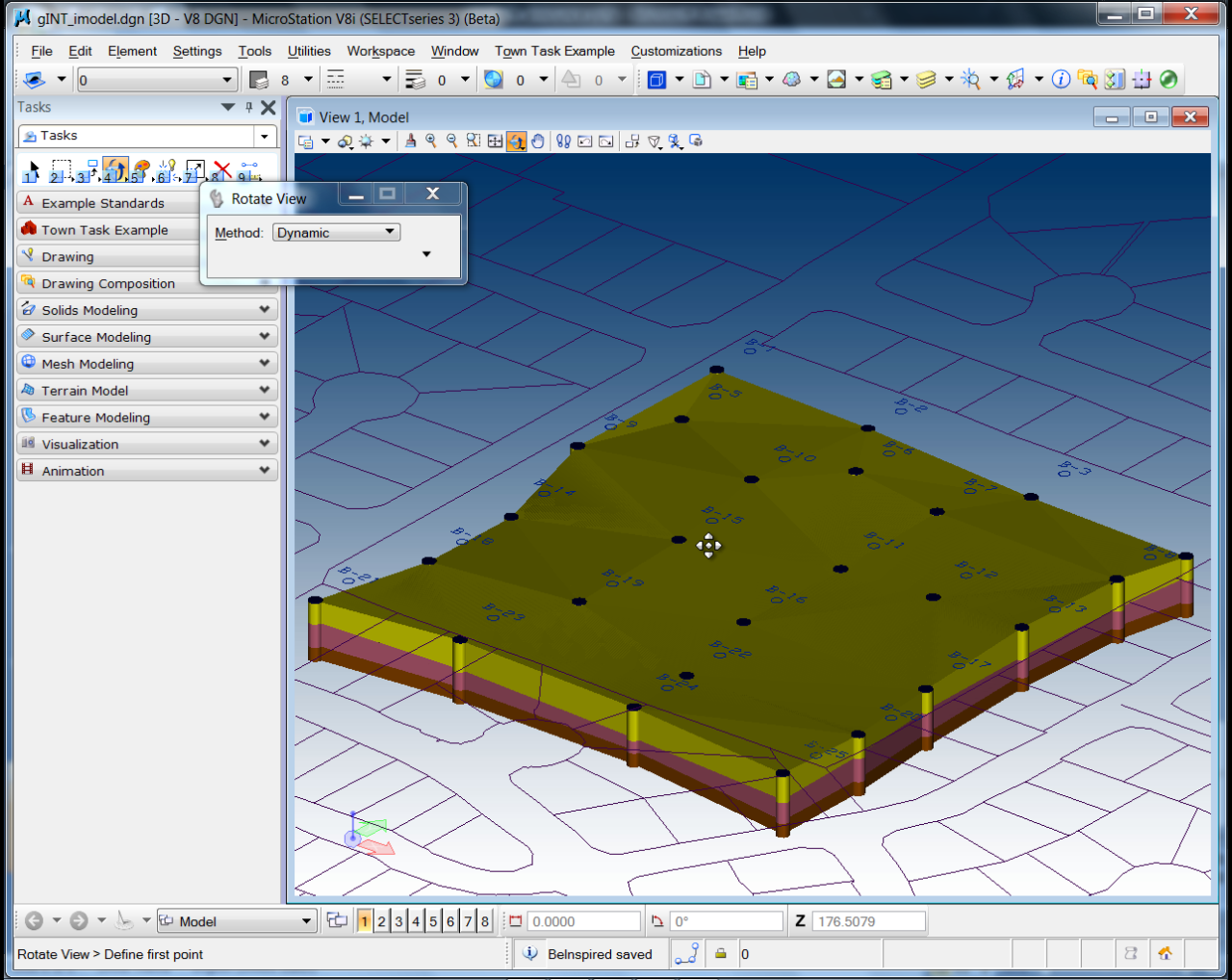 i-model file and TIN DTM in MicroStation