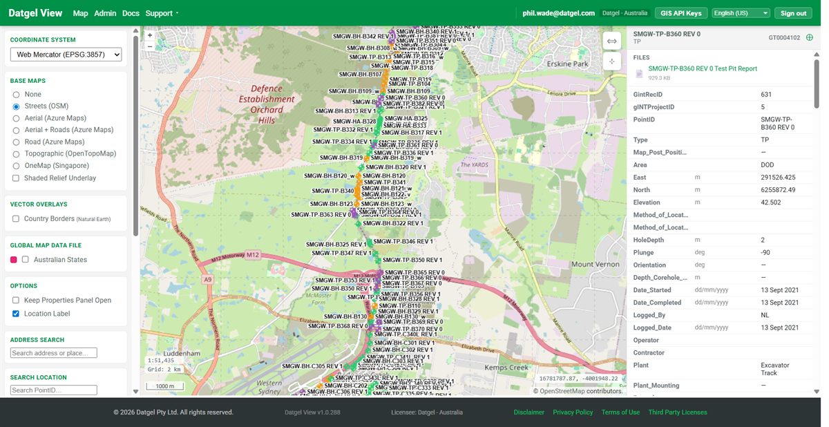 Datgel View, our web GIS portal for ground investigation data